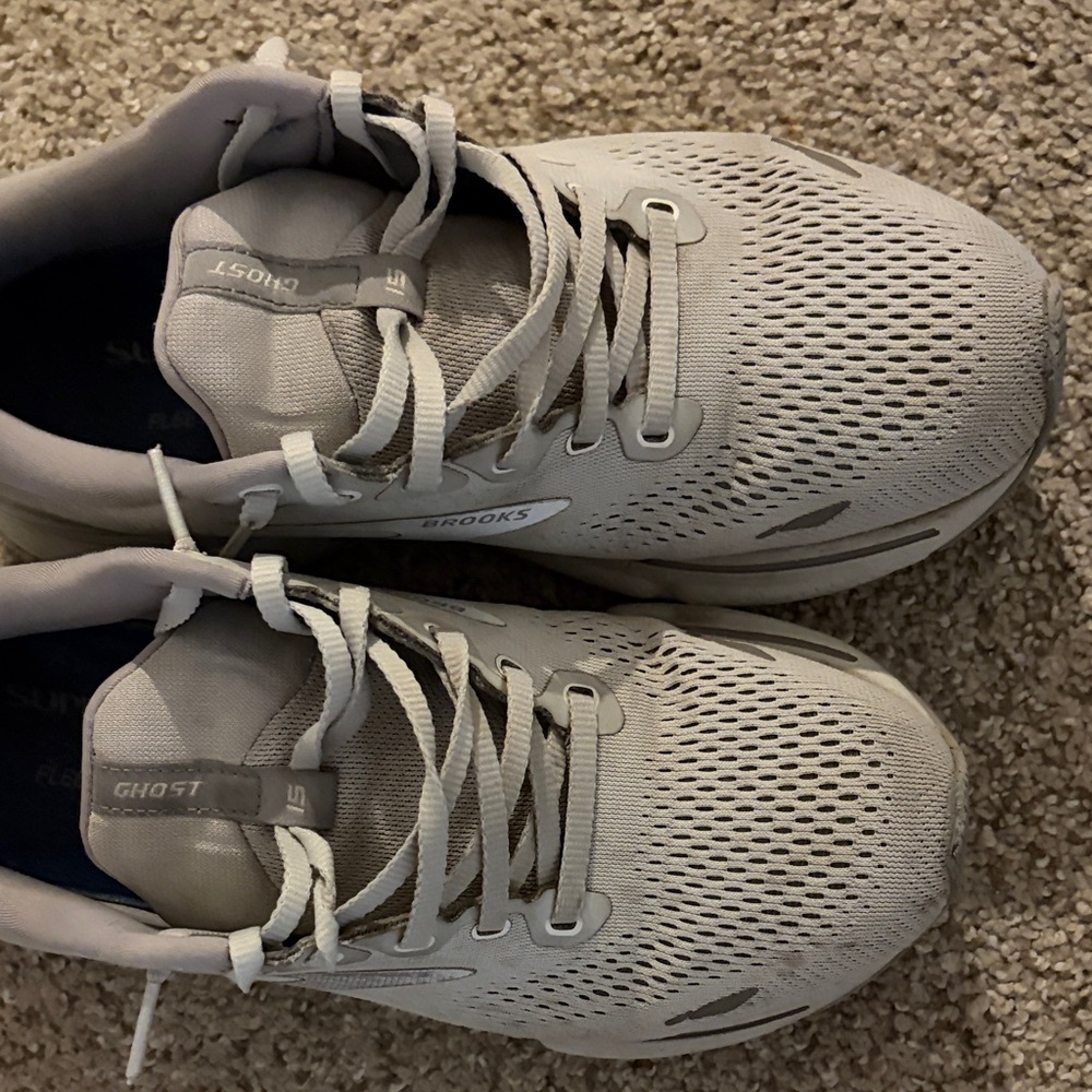 Brooks Ghost 15 Athletic Running Shoes in Light Gray